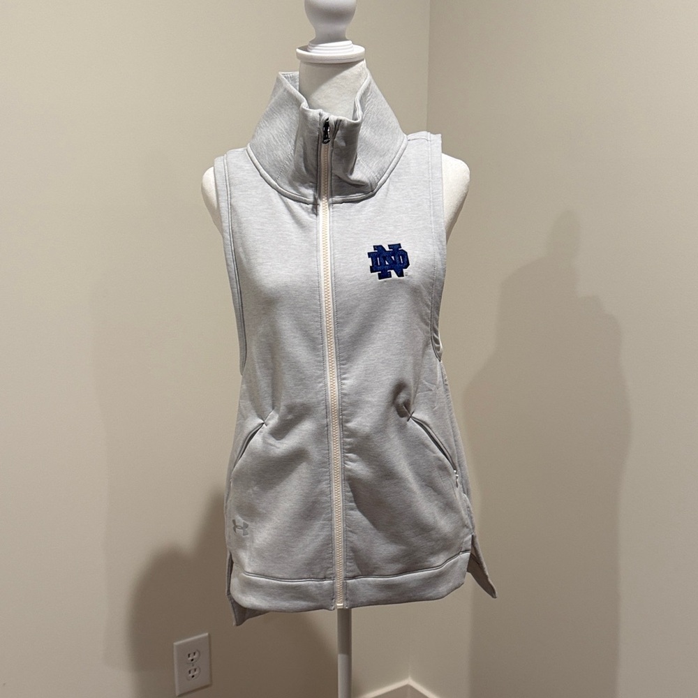 Under Armour Notre Dame embroidered Gray Zip-Up Vest